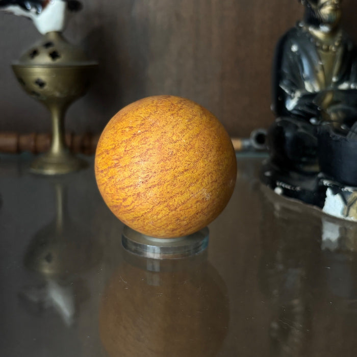 Red Jasper Ball 2.2" Matte Fiery Orange Crystal Ball w/ Stand