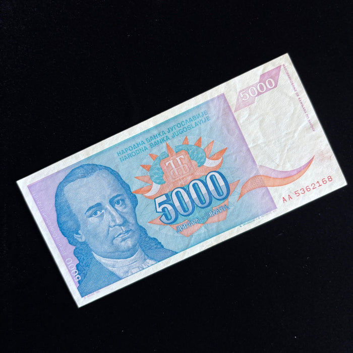 Vintage Banknote Lot Hyperinflation 5,000 / 500,000 Dinara 1993 UV Verified