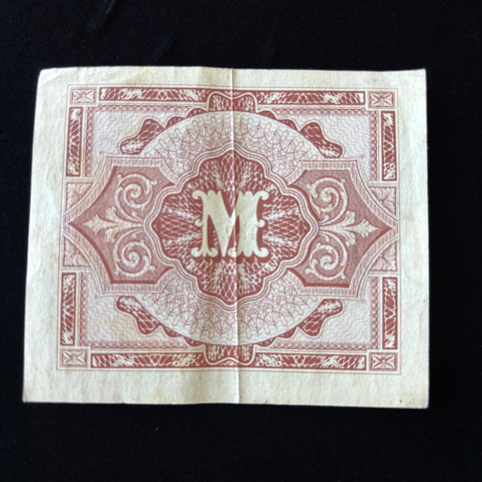 Vintage Banknote 1944 WWII Germany Half Mark Allied Military Currency War Paper