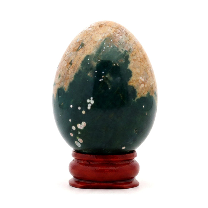 Ocean Jasper Egg Green Brown Crystal Orbicular Stone