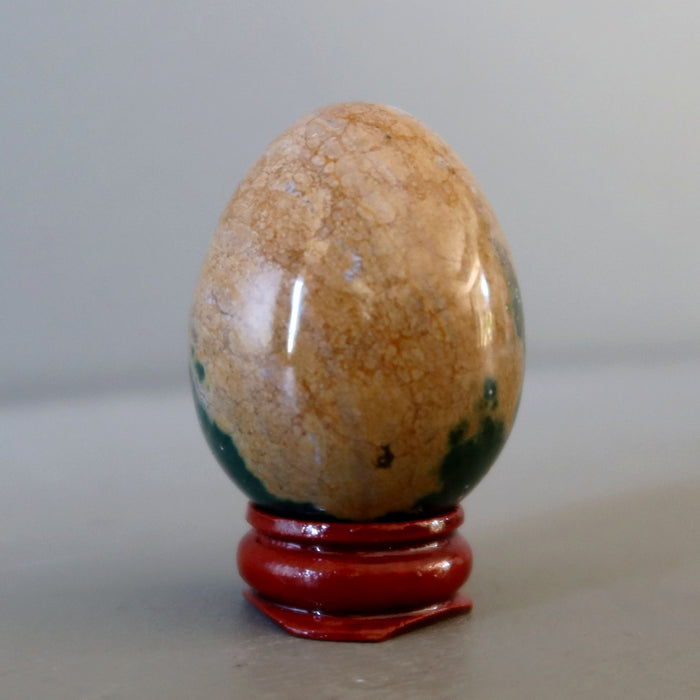 Ocean Jasper Egg Green Brown Crystal Orbicular Stone