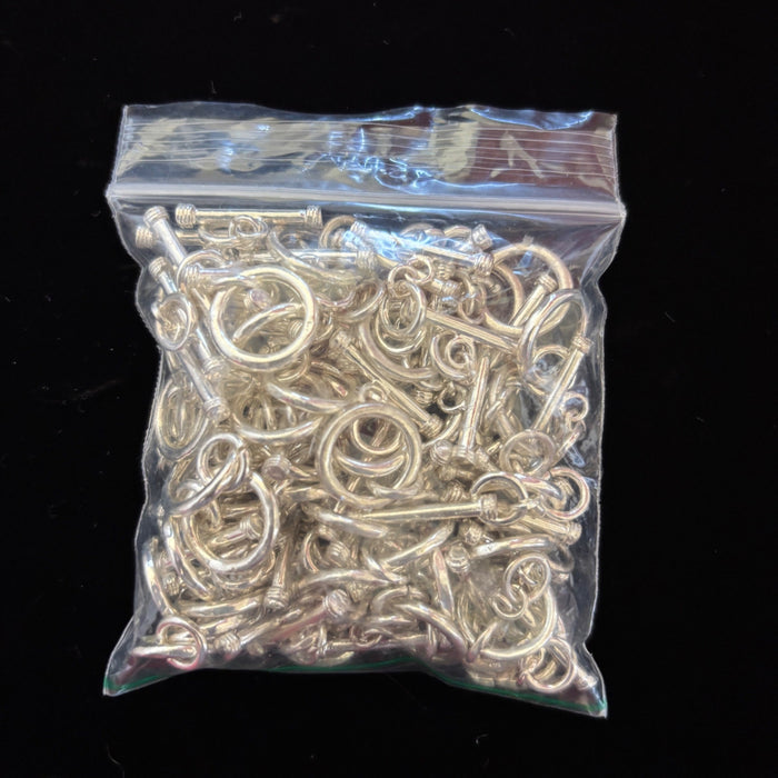 Bulk Round Toggle Clasps Silver Tone Destash Jewelry Making