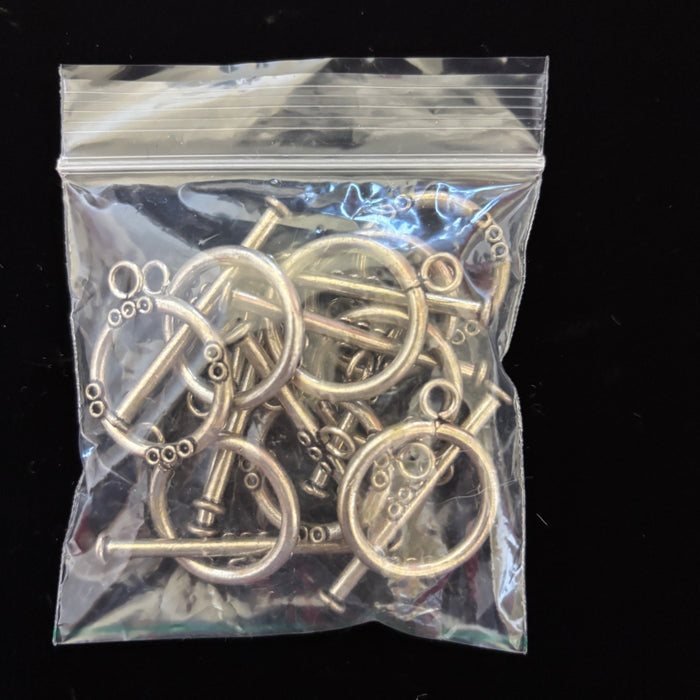 Bulk Round Toggle Clasps Silver Tone Destash Jewelry Making