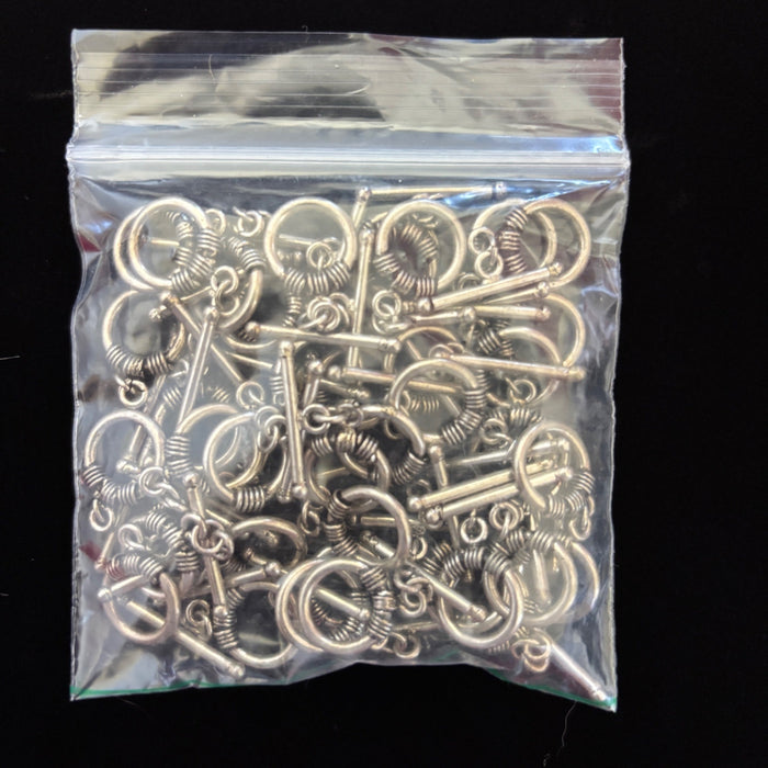 Bulk Round Toggle Clasps Silver Tone Destash Jewelry Making