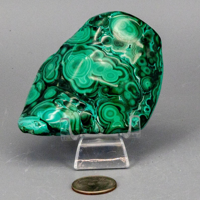 Malachite Polished Stone Natural Green Freeform Crystal