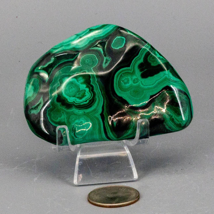 Malachite Polished Stone Natural Green Freeform Crystal