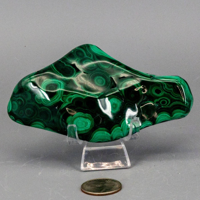 Malachite Polished Stone Natural Green Freeform Crystal
