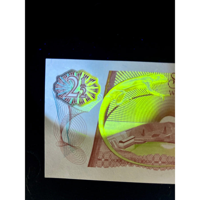 Vintage Banknote 1985 Rare Z/3 Replacement Suriname Gulden UV Bird Lizard UNC