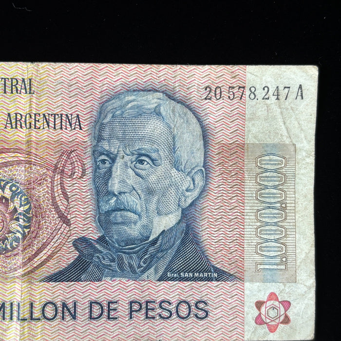Argentina Banknote Lot Hyperinflation Million Pesos Evita Australes Watermark UV