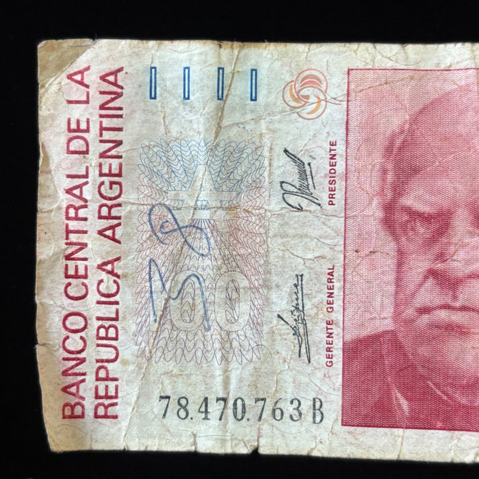 Argentina Banknote Lot Hyperinflation Million Pesos Evita Australes Watermark UV