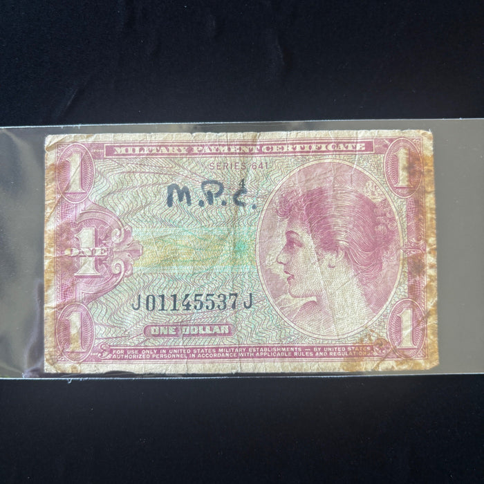 Vintage Banknote 1965 US Military Payment Certificate $1 Series 641 Vietnam