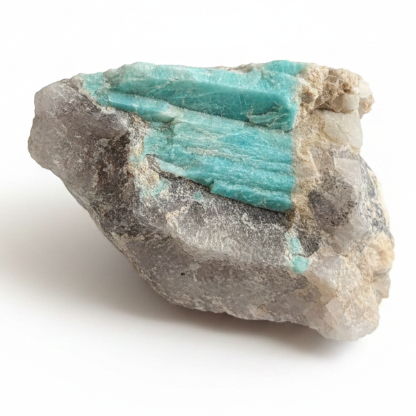Amazonite Raw Teal Blue Gemstone Rough Smoky Quartz Matrix