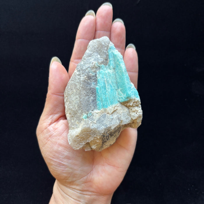 Amazonite Raw Teal Blue Gemstone Rough Smoky Quartz Matrix