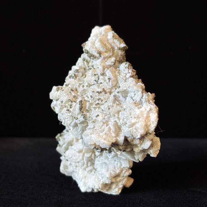 Calcite Cluster White Cubic Standing Raw Crystal Gold Pyrite