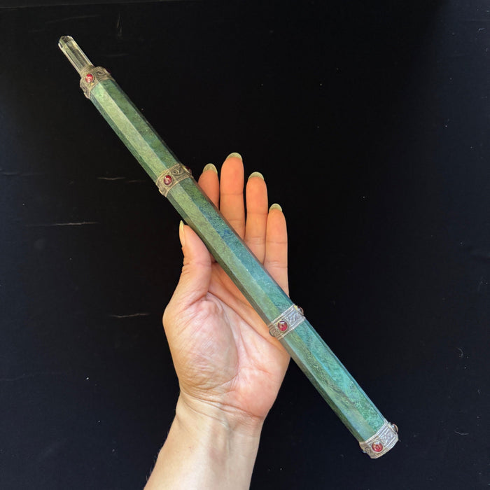 Green Aventurine Wand Long 13" Natural Stone Wounded Warrior