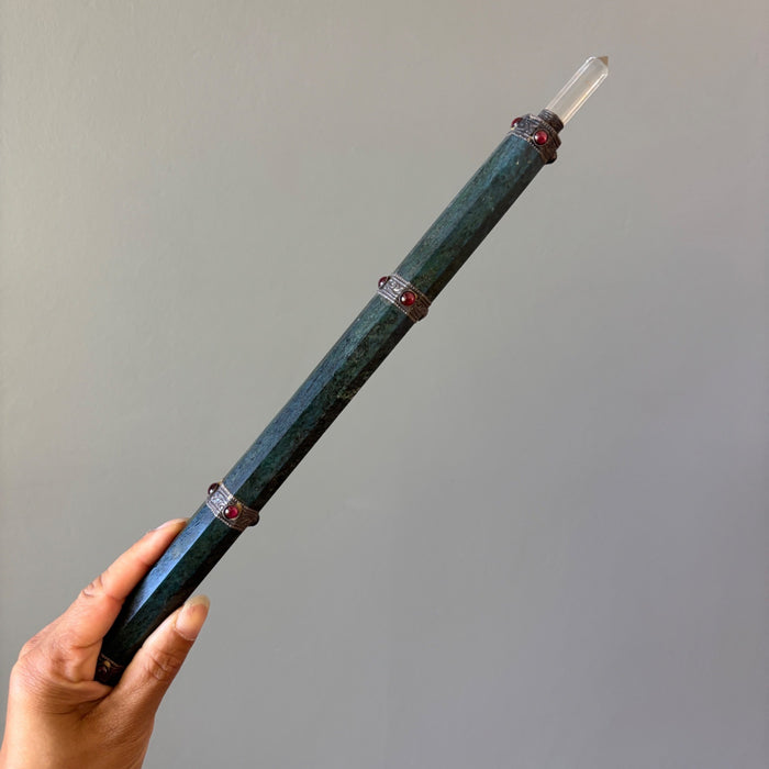 Green Aventurine Wand Long 13" Natural Stone Wounded Warrior