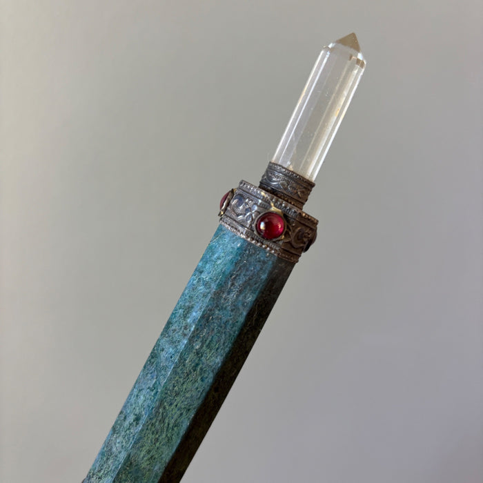 Green Aventurine Wand Long 13" Natural Stone Wounded Warrior