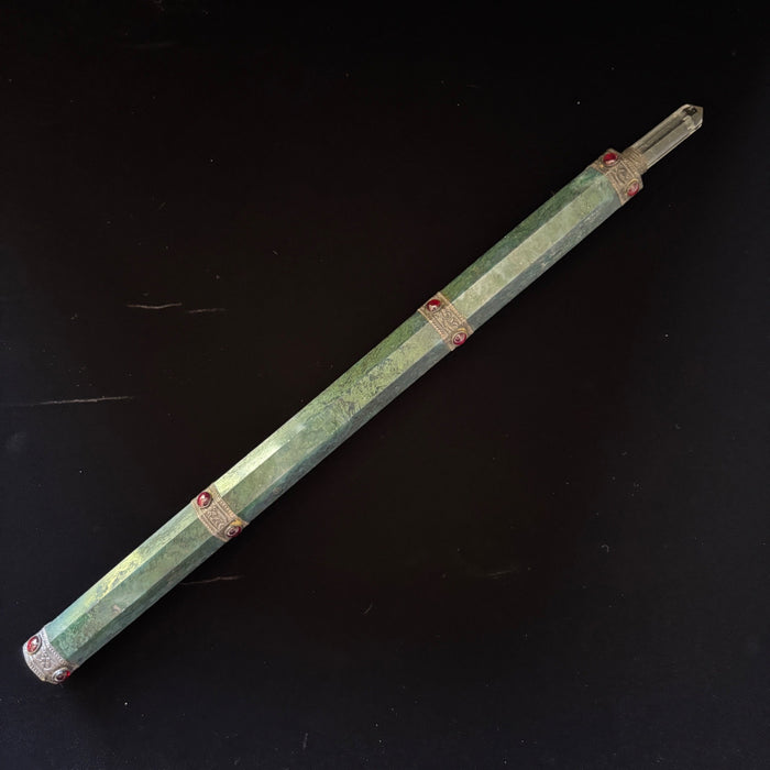 Green Aventurine Wand Long 13" Natural Stone Wounded Warrior
