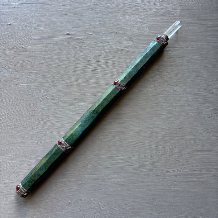 Green Aventurine Wand Long 13" Natural Stone Wounded Warrior