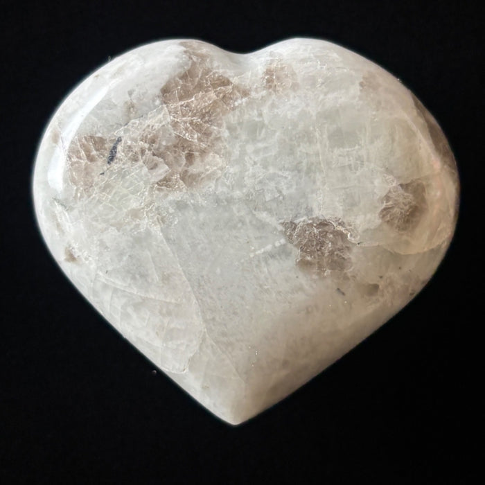 Rainbow Moonstone Heart Blue Flash White Gemstone
