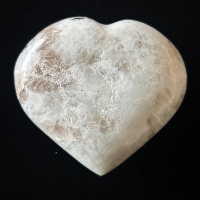 Rainbow Moonstone Heart Blue Flash White Gemstone
