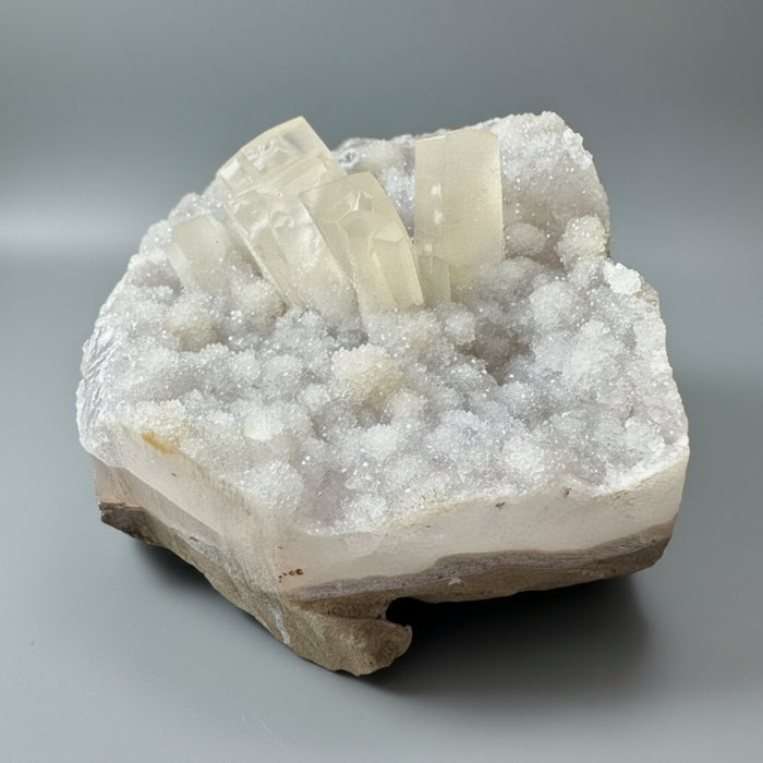 Crystal formation on a dark background