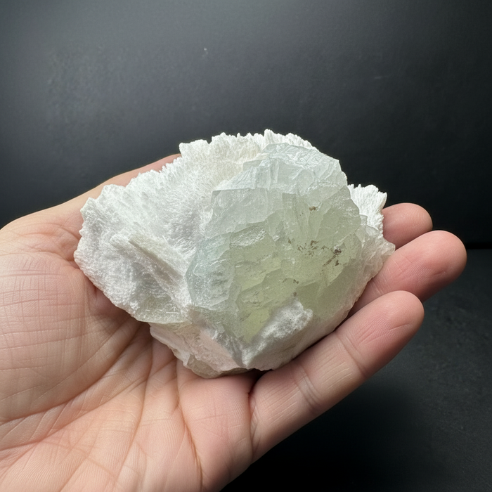 Apophyllite Mordenite Cluster Green Akashic Crystal 3.5 Inch