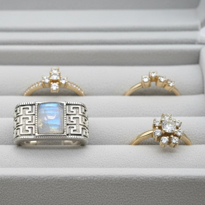 Rainbow Moonstone Ring Doorway Sterling Silver Size 11.5