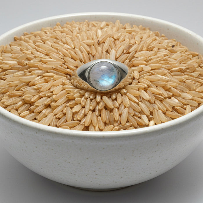 Rainbow Moonstone Ring Eye of Luna Sterling Silver Size 11.5