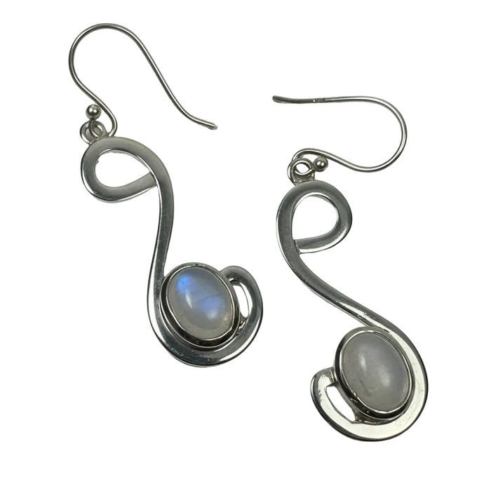 Rainbow Moonstone Earrings Intuitive Gem Sterling Silver