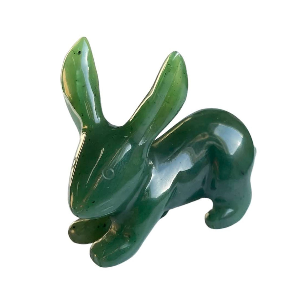 Jade Rabbit Green Canadian Nephrite Hopping Bunny — Satin Crystals