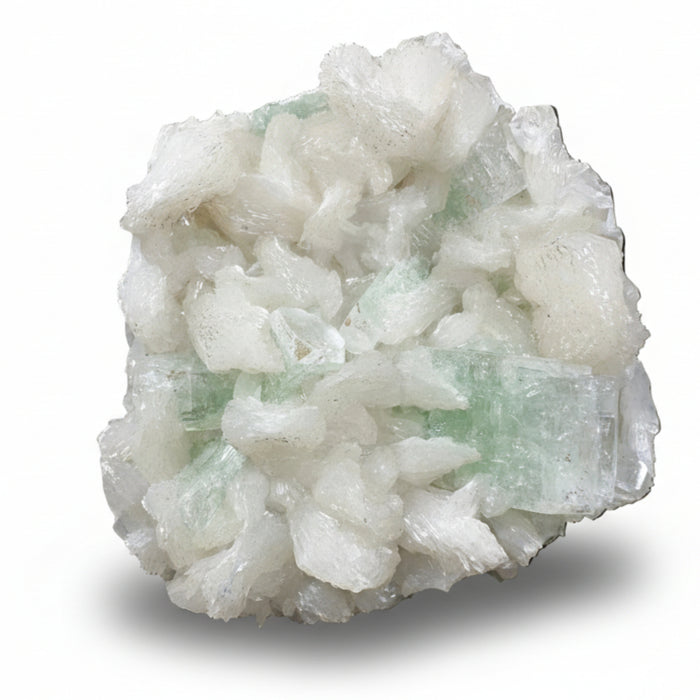 Crystal rock with green veins 