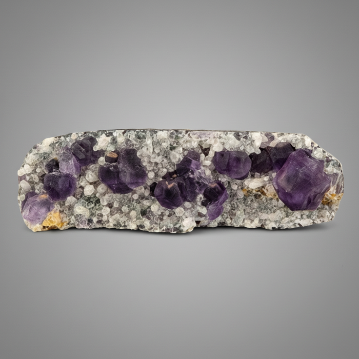 Fluorite Cluster Impressive Purple Cube White Calcite 3.75 Inch