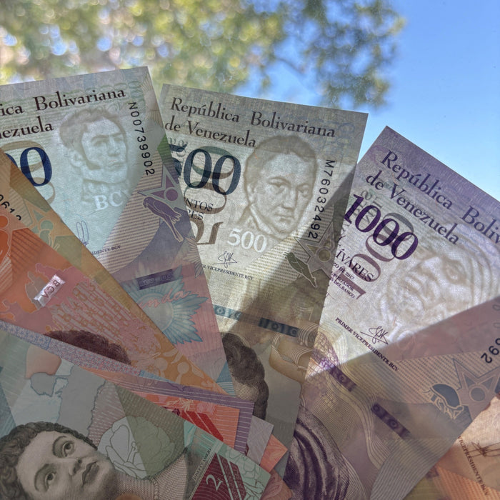 Banknote Lot of 14 Hyperinflation 2 to 100,000 Venezuela Bolivares UV Verified