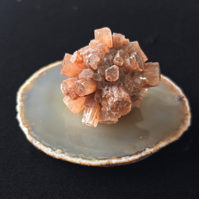 Aragonite Sputnik Cluster Carnelian Charger Sacral Chakra Crystal Set