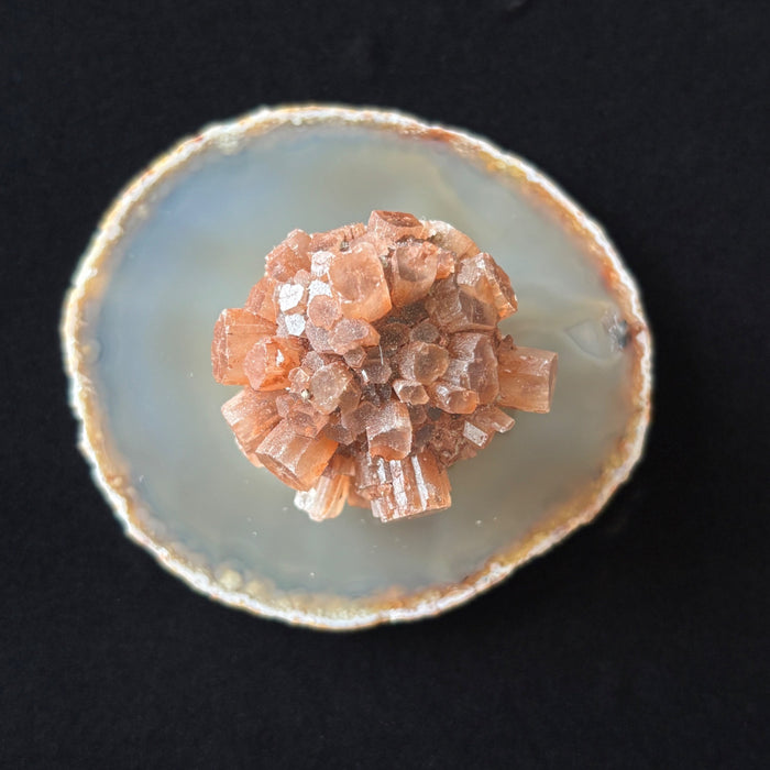 Aragonite Sputnik Cluster Carnelian Charger Sacral Chakra Crystal Set