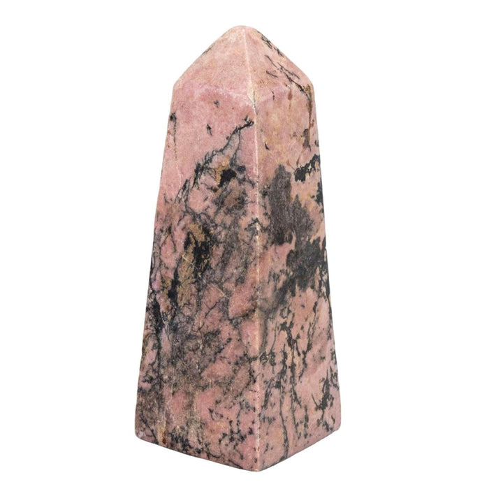 Rhodonite Wand Pink Black Love Tower Crystal Point