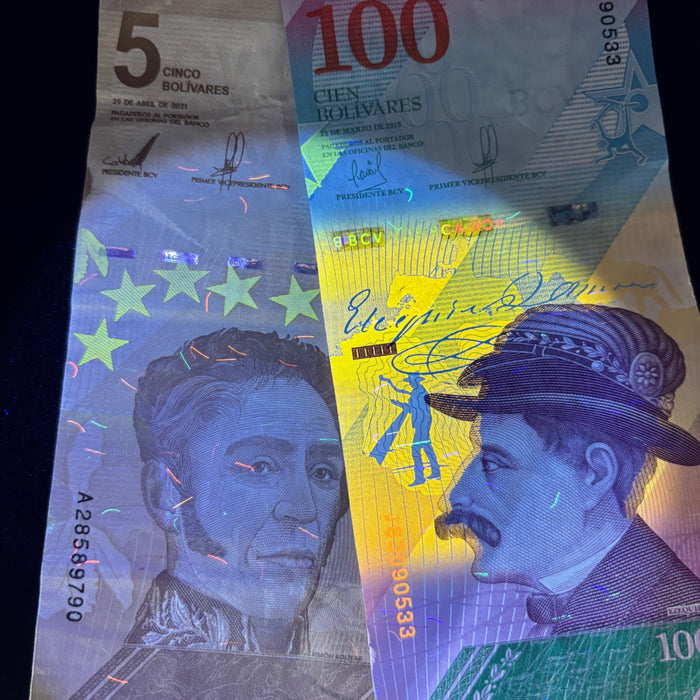 Latin America Banknote Lot Colombia Argentina Honduras Venezuela Watermark UV