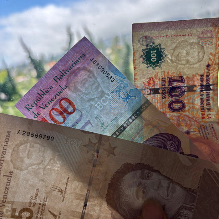 Latin America Banknote Lot Colombia Argentina Honduras Venezuela Watermark UV