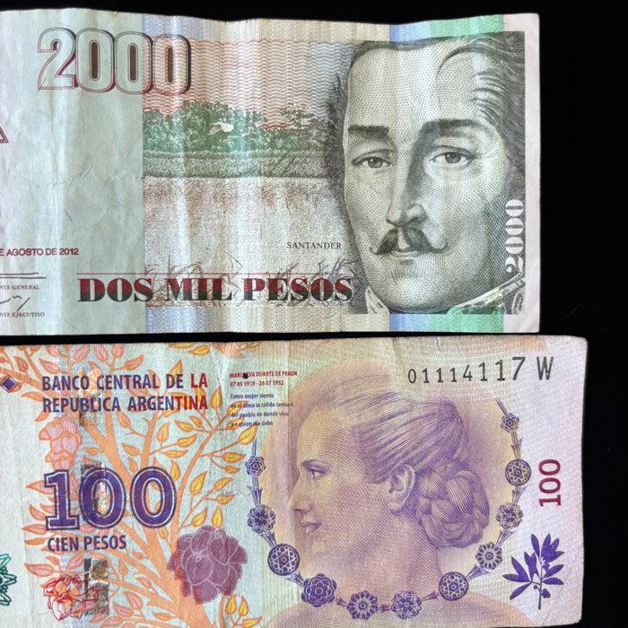 Latin America Banknote Lot Colombia Argentina Honduras Venezuela Watermark UV
