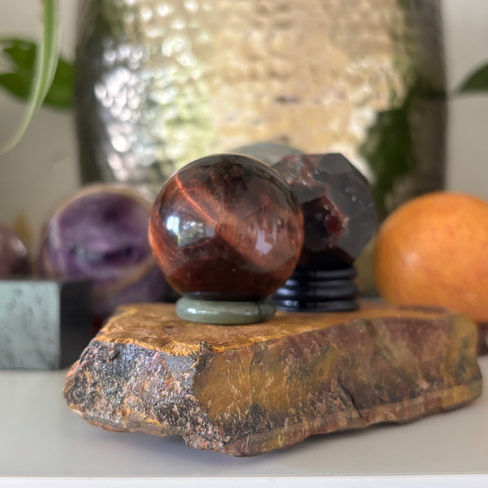 Tigers Eye Stone Slab Golden Brown Raw Display Crystal 4.7"