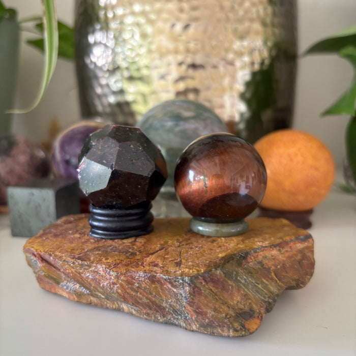 Tigers Eye Stone Slab Golden Brown Raw Display Crystal 4.7"