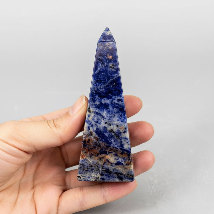Sodalite Wand Sunset Tower Blue Orange Stone Obelisk