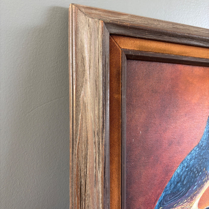 Vintage California Quail Oil Painting Signed Margaret Original Framed Bird Art