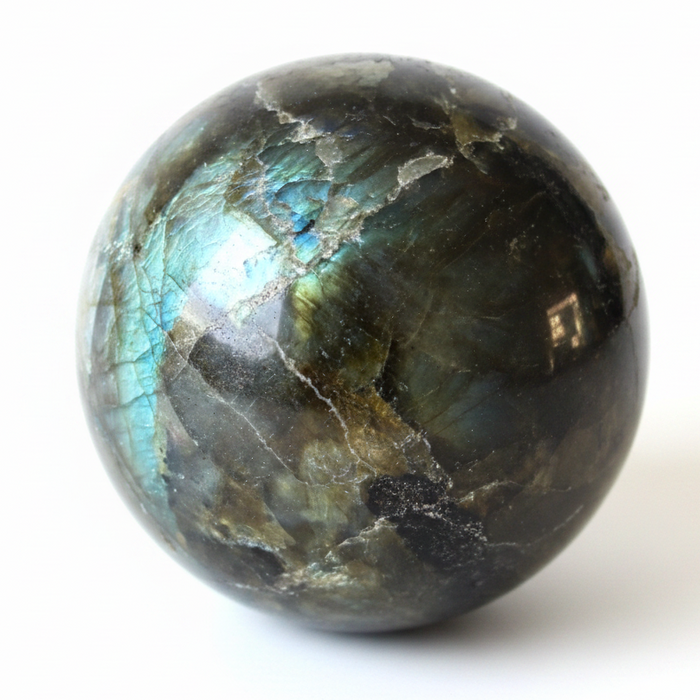 Labradorite Sphere Crystal Ball Flash Wounded Warrior