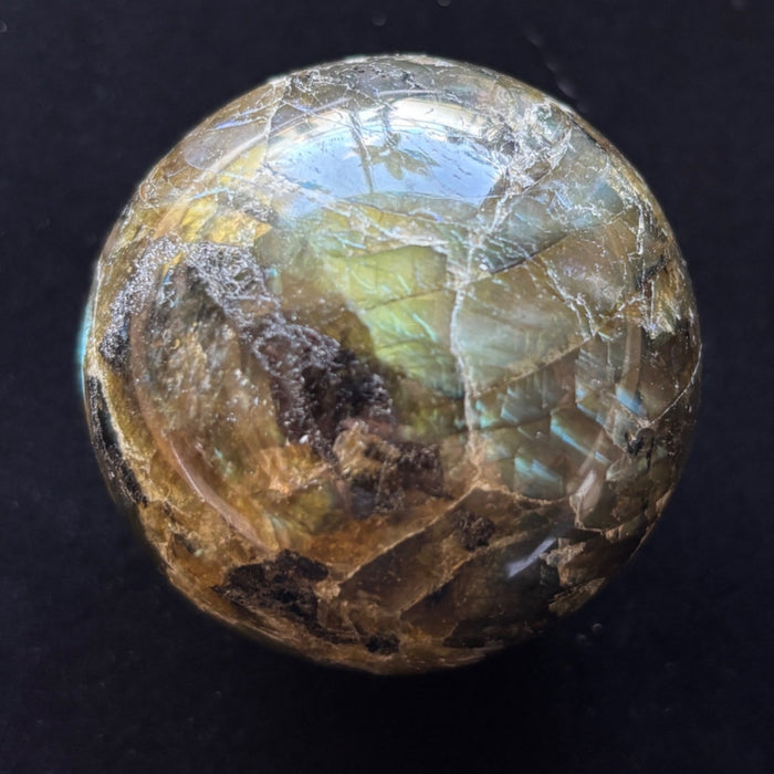 Labradorite Sphere Crystal Ball Flash Wounded Warrior