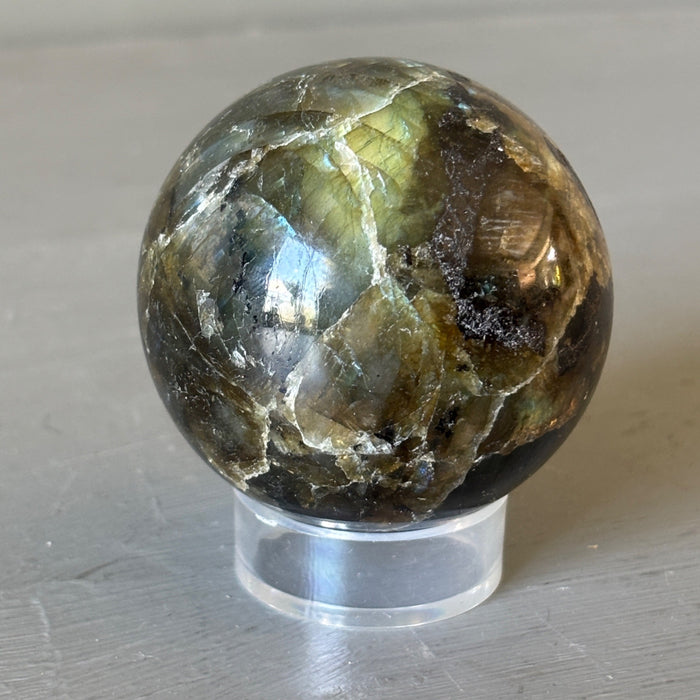 Labradorite Sphere Crystal Ball Flash Wounded Warrior