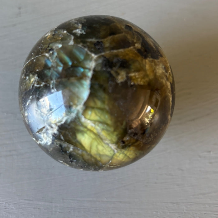 Labradorite Sphere Crystal Ball Flash Wounded Warrior