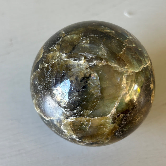Labradorite Sphere Crystal Ball Flash Wounded Warrior