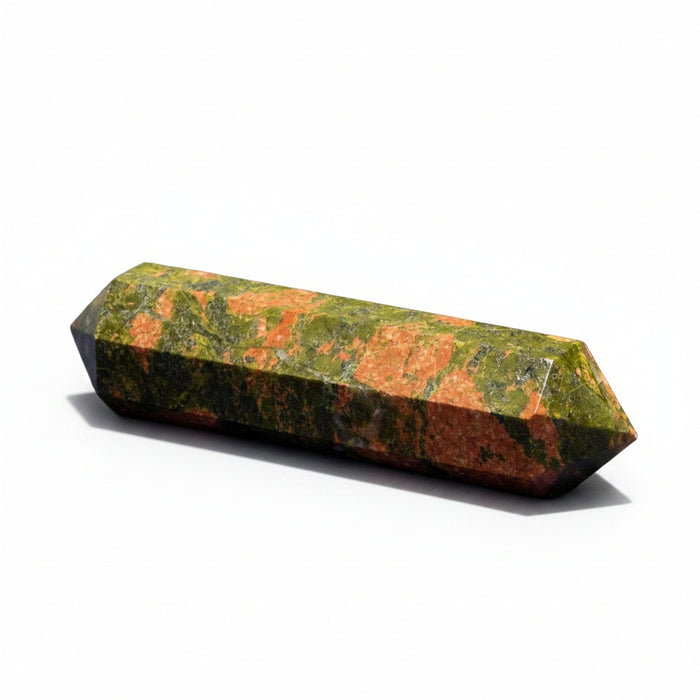 Unakite Wand Double Termination Point Green Pink Crystal